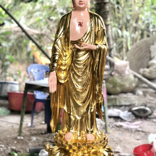 Tượng Tây Phương Tam Thánh Có Lá Đề